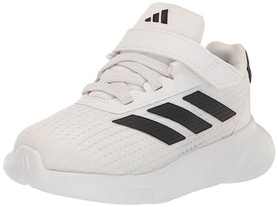 adidas Duramo SL Elastic Lace Sneaker, White/Core Black/Grey, 4.5 US Unisex Big Kid