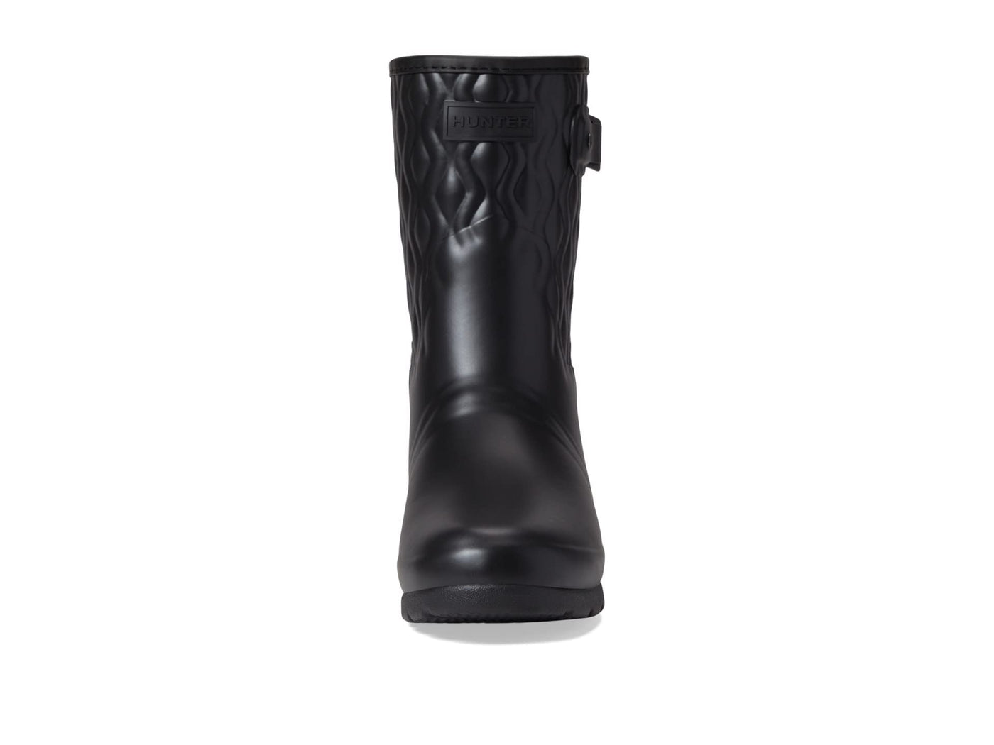 Hunter Refined Short Vertical Quilt Boots for Women - Synthetic Upper, Classic Round Toe Silhouette, and Textile Lining Black 10 M