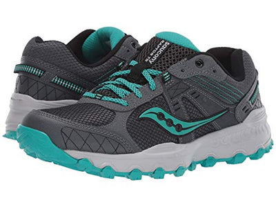 Saucony Women's Grid Raptor TR 2 Running Shoe, Charcoal/Teal, 5