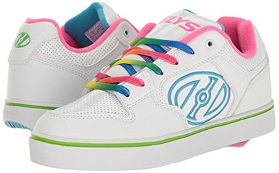 Heelys Unisex-Child Motion Plus Sneaker, White/Rainbow, 7 M US Big Kid