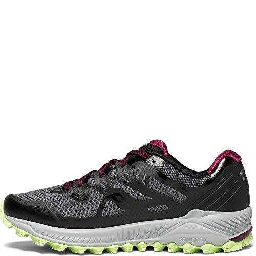 Saucony Women's Peregrine 8 Running Shoe, Black/Mint, 7.5 Medium US