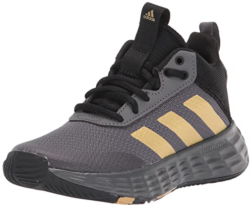 adidas Own The Game 2.0 Basketball Shoe, Grey Five/Matte Gold/Core Black, 7 US Unisex Big Kid