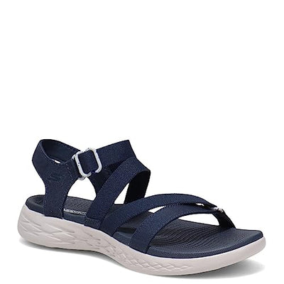 Skechers Women's ON-The-GO 600 Stretch FIT Sandal Sport, Navy, 8