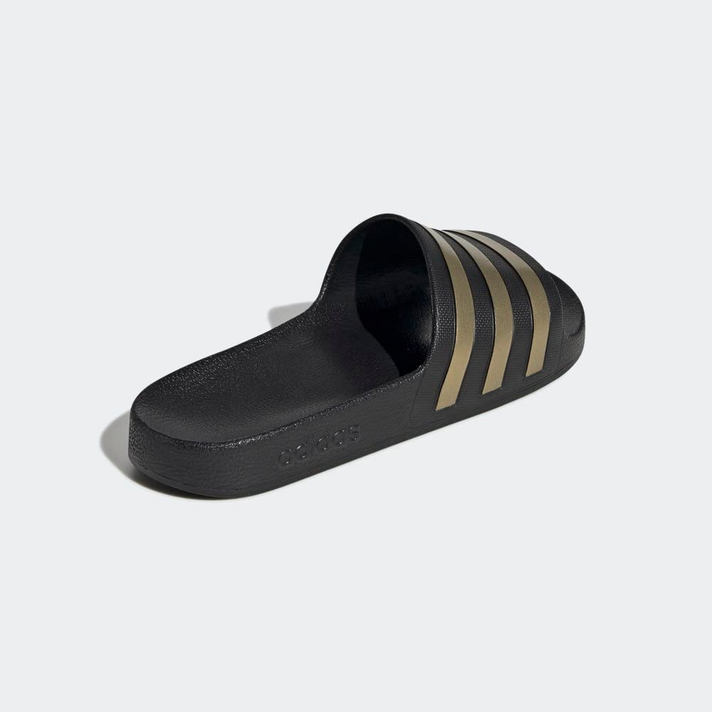 adidas Unisex Adult Adilette Aqua Slide 10 Women/9 Men Black/Gold Metallic/Black