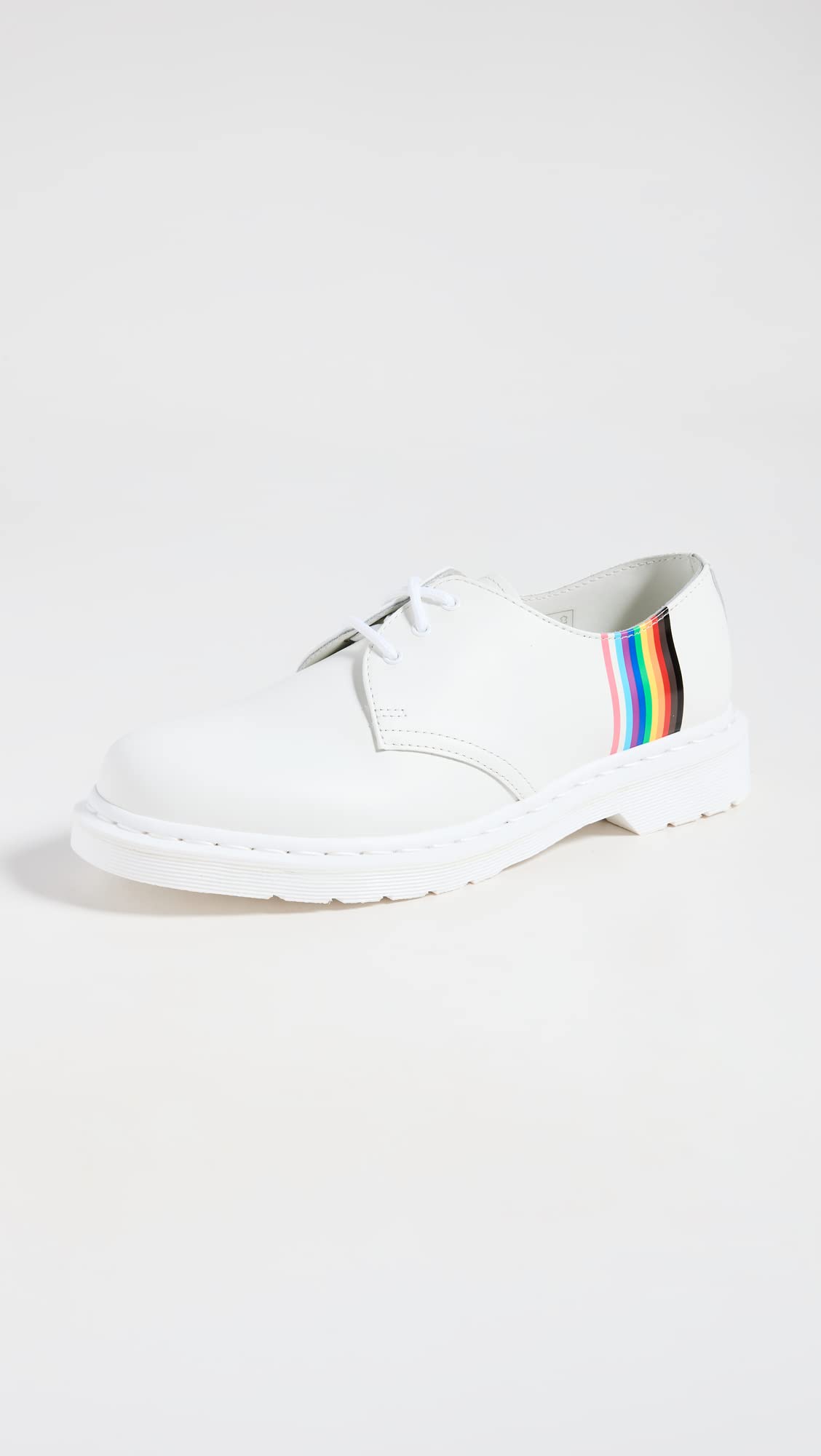 Dr. Martens Men's 1461 for Pride, White Smooth, 10 Medium US