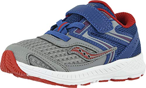 Saucony Kids Baby Boy's S-Cohesion 13 Jr (Toddler) Blue/Grey/Red Leather/Mesh 6 Toddler M