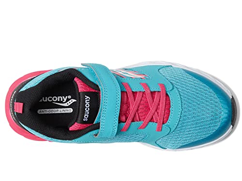 Saucony Wind Alternative Closure 2.0 Running Shoe, Turq/Pink/Black, 2.5 Wide US Unisex Big_Kid