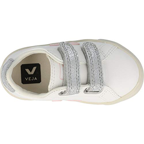 VEJA Kids Small Esplar Velcro (Toddler) Sneaker, Extra White Petale Silver, 10 US Unisex