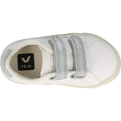 VEJA Kids Small Esplar Velcro (Toddler) Sneaker, Extra White Petale Silver, 10 US Unisex