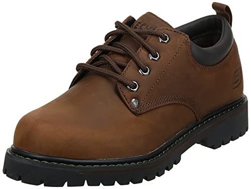 Skechers Men's Tom Cats Utility Shoe Oxford, Dark Brown, 10.5 M US