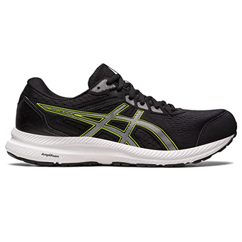 ASICS Men's Gel-Contend 8 Running Shoes, 12.5, Black/Pure Silver