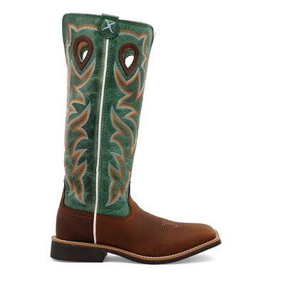 Twisted X Kid's Buckaroo, New Wide Square Toe, Cognac & Turquoise, 4 M