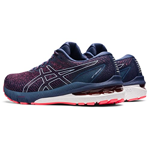 ASICS Women's GT-2000 10 Running Shoes, 6.5, Blazing Coral/Thunder Blue