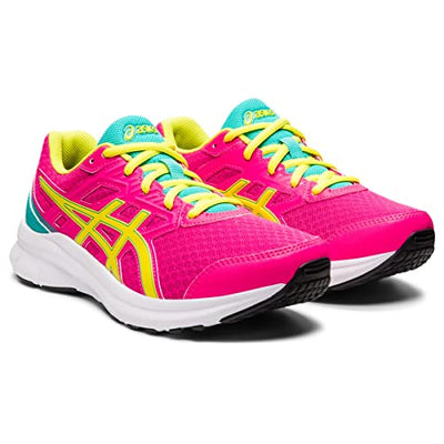 ASICS Kid's JOLT 3 Grade School Running Shoes, 1.5, Pink GLO/Sour Yuzu