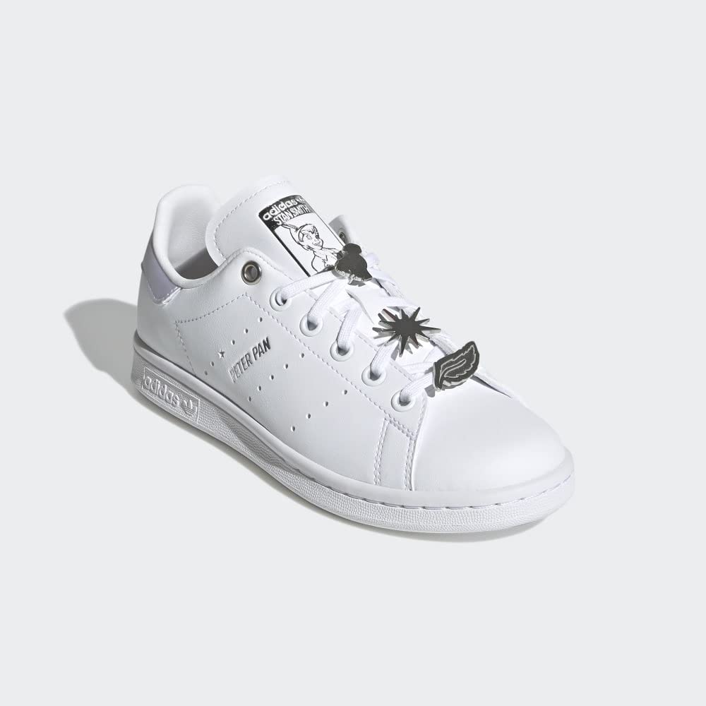 adidas Originals Stan Smith (Big Kid) White/Silver Metallic/Scarlet 6.5 Big Kid M