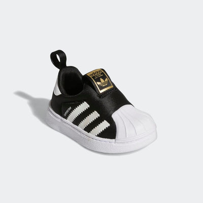 adidas Unisex-Child Superstar 360 Shoes 10 Toddler Black/White/Gold Metallic