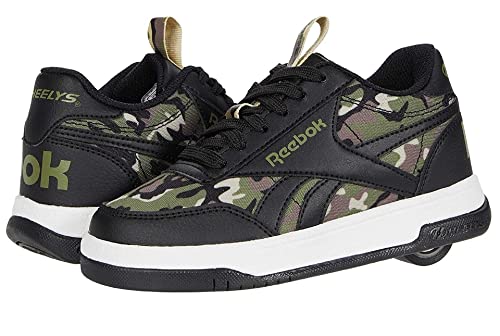 HEELYS Boy's Court Low (Little Kid/Big Kid/Adult) Black/Cap Olive/Safari Men's 7 M