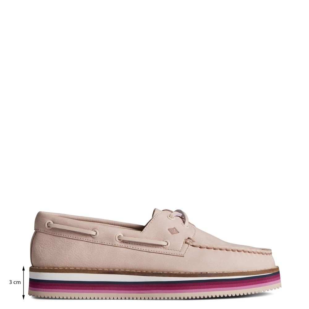 Sperry Women's Authentic Original Stacked Boat Shoe, Rose, 7