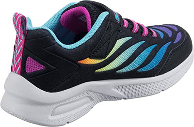 Skechers Kids Girls MICROSPEC MAX-AIRY Color Sneaker, Black/Multi, 11 Little Kid