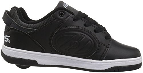 Heelys Kids Voyager Shoes, Black Reflective/Black, 4 M