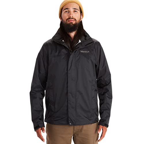 MARMOT Men’s PreCip Jacket | Lightweight, Waterproof, Black, Large