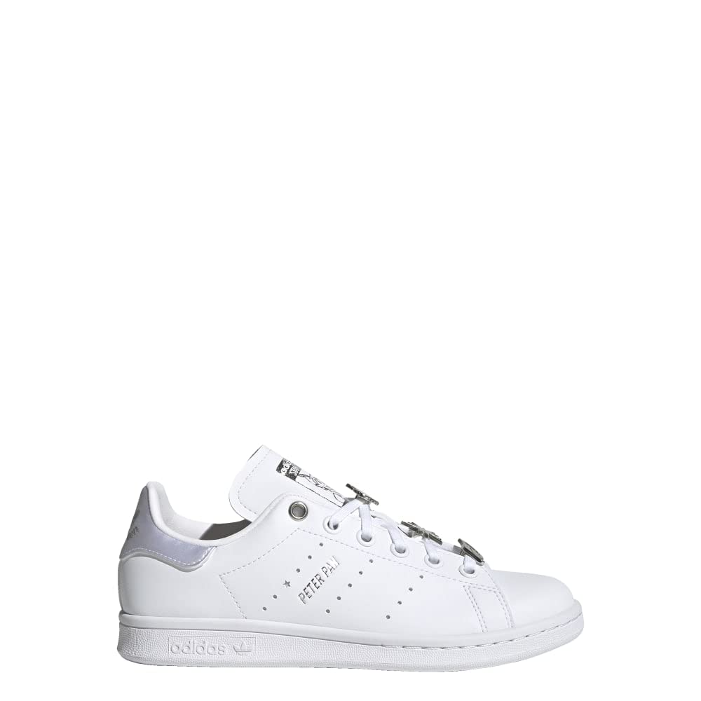 adidas Originals Stan Smith (Big Kid) White/Silver Metallic/Scarlet 6.5 Big Kid M