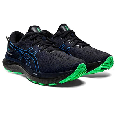 ASICS Men's Gel-Cumulus 24 GTX Running Shoes, 14, Black/Blue Coast