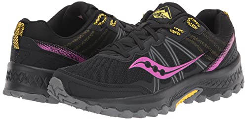 Saucony Women's S10584-20 Excursion TR 14 Running Shoe, Black | Purple | Yellow - 7.5 M US