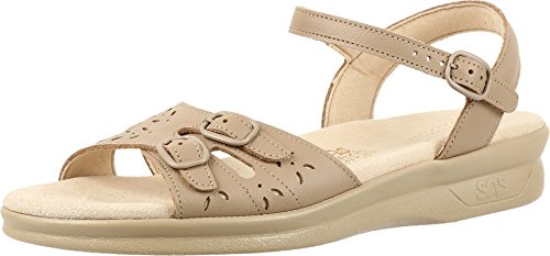 SAS Duo Strap Sandals for Women - Leather Upper with Laser Cut Details, Sturdy and Breathable Casual Sandals Natural 11.5 N - Narrow (AA)