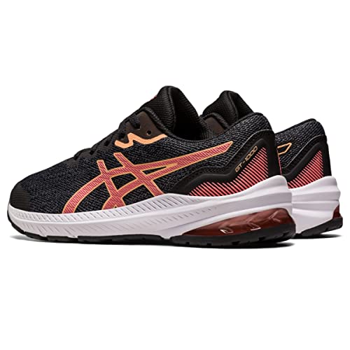 ASICS Kid's GT-1000 11 Grade School Running Shoes, 1, Black/Papaya