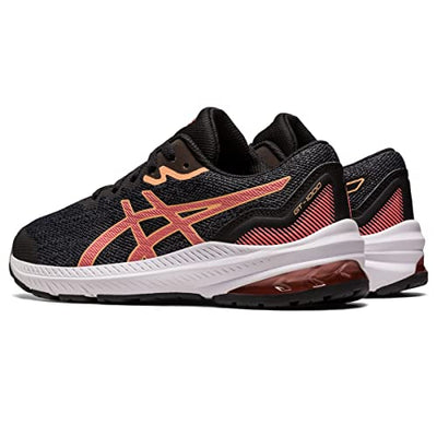 ASICS Kid's GT-1000 11 Grade School Running Shoes, 1, Black/Papaya