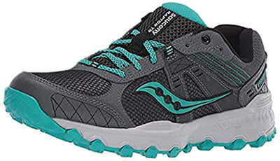 Saucony Women's Grid Raptor TR 2 Running Shoe, Charcoal/Teal, 5