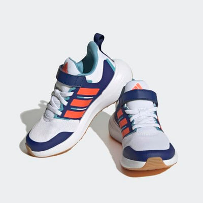 adidas Boy's Fortarun 2.0 Elastic (Little Kid/Big Kid) White/Solar Red/Victory Blue 5 Big Kid M