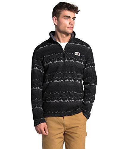 THE NORTH FACE Men's Gordon Lyons ¼ Zip Pullover, TNF Black Landscape Print, X-Large