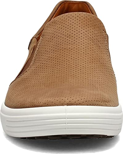 ECCO Men's Soft 7 Street Perforated Slip On Sneaker, Camel, 10-10.5