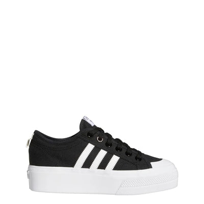 adidas Originals Women's Nizza Platform, Black/White/White, 8.5