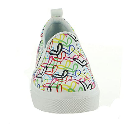 Skechers Street Poppy Drippin Love Women's Slip On 6.5 B(M) US White-Heart-Graffiti