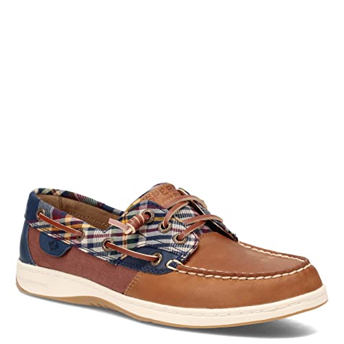 Sperry Rosefish Plaid Tan/Navy 9.5 M (B)