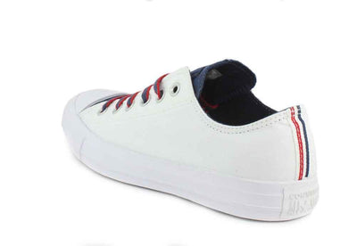 Converse Chuck Taylor All Star Ox - Court Prep Block Mens Fashion-Sneakers 160467C_9.5 - White/Navy/Gym Red