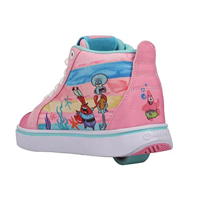 HEELYS Boy's Spongebob Racer (Little Kid/Big Kid/Adult) Powder Pink/Aqua 5 Big Kid (Men's 5) M