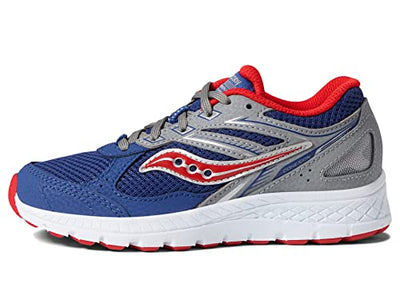 Saucony Cohesion 14 Lace to Toe Running Shoe, Navy/RED, 6 US Unisex Big Kid