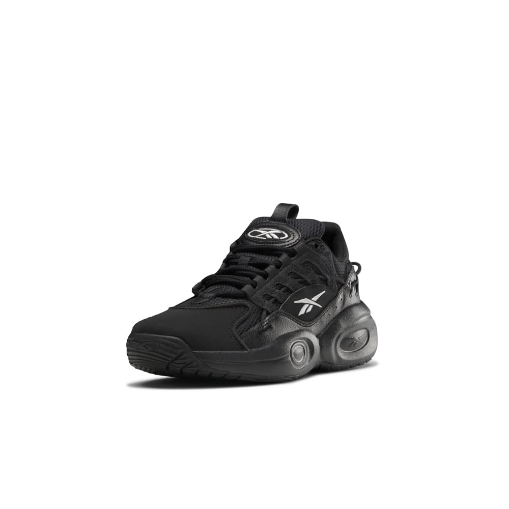 Reebok Unisex-Adult Solution Mid Basketball Shoe 12 Women/10.5 Men Black/Silver Metallic