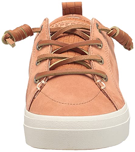 Sperry Women's Crest Vibe PLUSHWAVE Sneaker, TAN Snake, 7.5