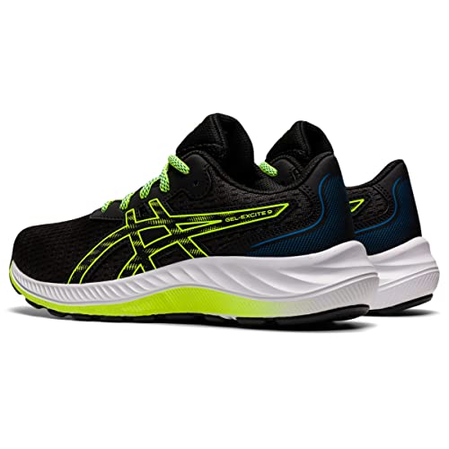 ASICS Kid's Gel-Excite 9 Grade School Running Shoe, 3.5, Black/Hazard Green