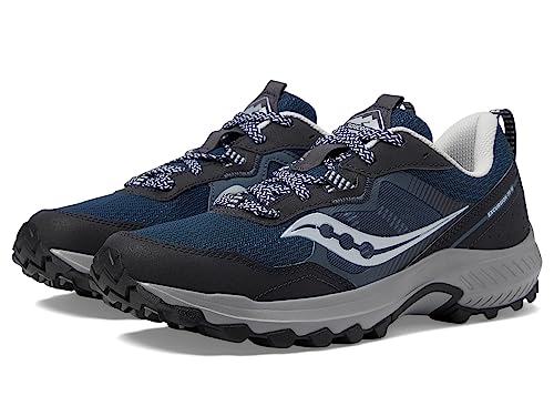 Saucony mens Excursion Tr16 Trail Running Shoe, Navy/Silver, 8.5 Wide US