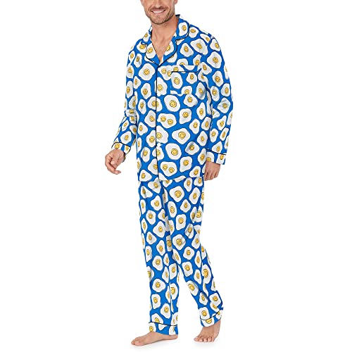 BedHead Pajamas Zappos Print Lab: Sunny Side Up Long Sleeve Classic PJ Set Sunny Side Up LG (36-38" Waist)