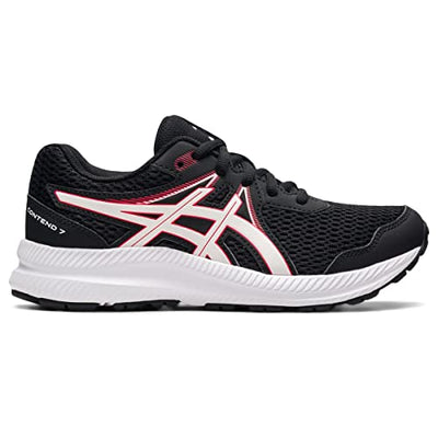 ASICS Girl's Contend 7 GS (Little Kid/Big Kid) Black/Electric Red 2 Little Kid M