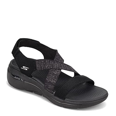 Skechers Go Walk Arch Fit Cross Band Quarter Strap Black 10 B (M)