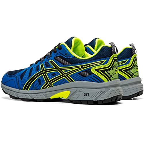 ASICS Kid's Gel-Venture 7 Grade School Running Shoes, 3.5, Black/Safety Yellow