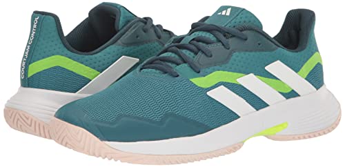 adidas Women's Court Jam Control Sneaker, Arctic Fusion/White/Lucid Lemon, 8